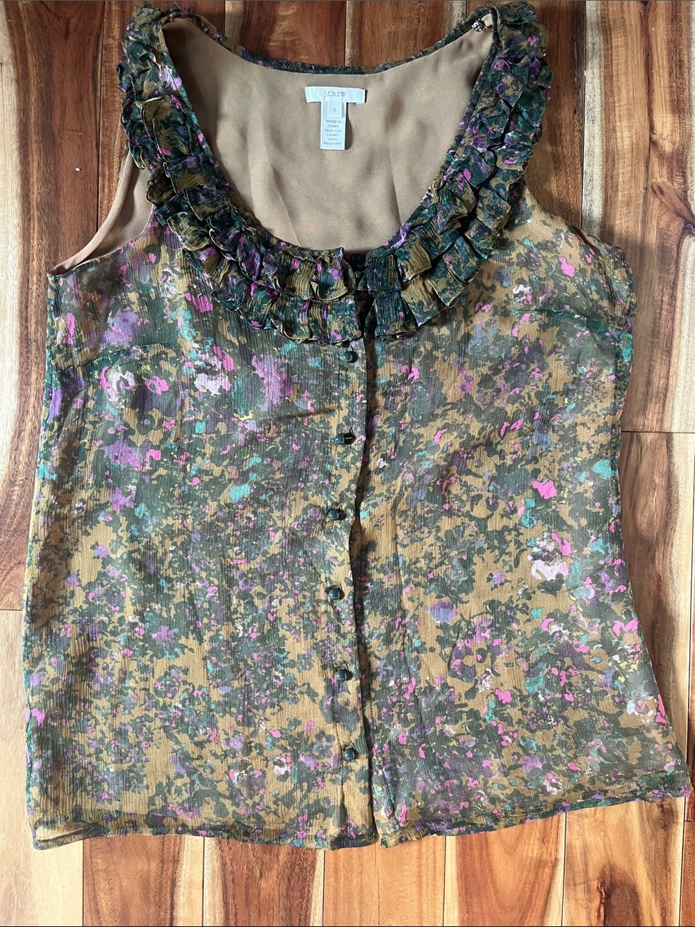 J.crew silk floral blouse - size 2